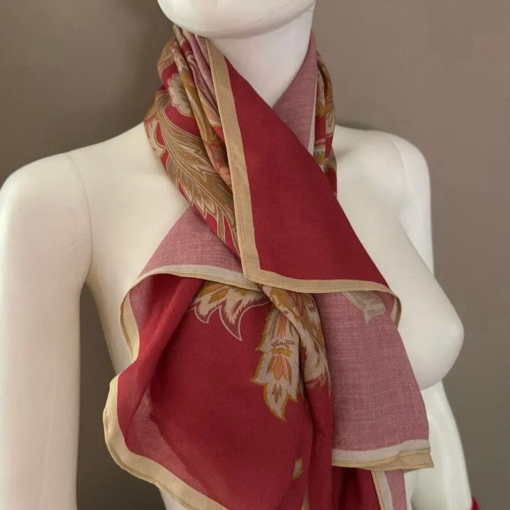 Lauren Ralph Lauren Silk Blend Scarf 36” Square Gold